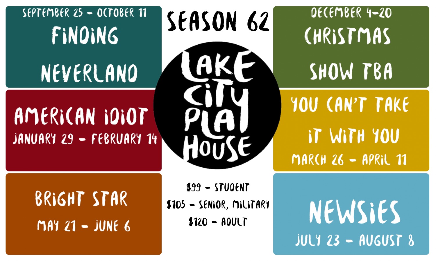 Season Tickets for Season 62 banner